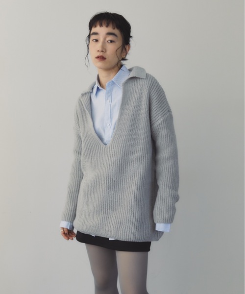 DRWCYS（ドロシーズ）の「スキッパーニットセットアップ（セットアップ・レディース・グレー/チャコールグレー/ネイビー・FREE）」の21枚目の写真