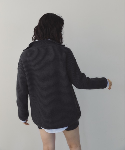 DRWCYS（ドロシーズ）の「スキッパーニットセットアップ（セットアップ・レディース・グレー/チャコールグレー/ネイビー・FREE）」の8枚目の写真