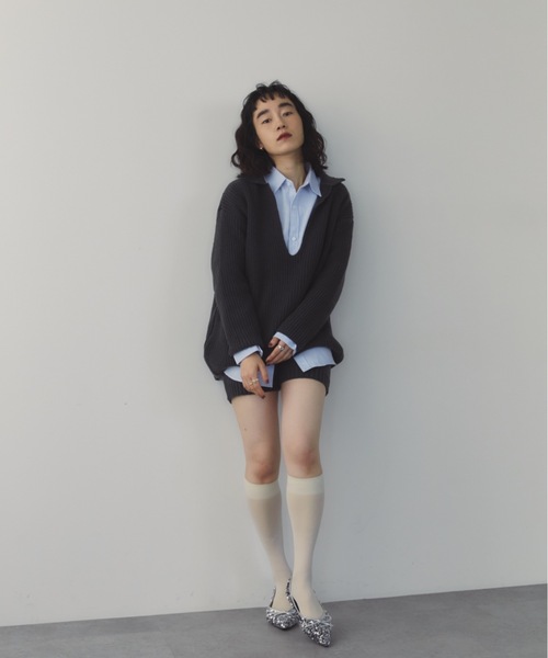 DRWCYS（ドロシーズ）の「スキッパーニットセットアップ（セットアップ・レディース・グレー/チャコールグレー/ネイビー・FREE）」の15枚目の写真