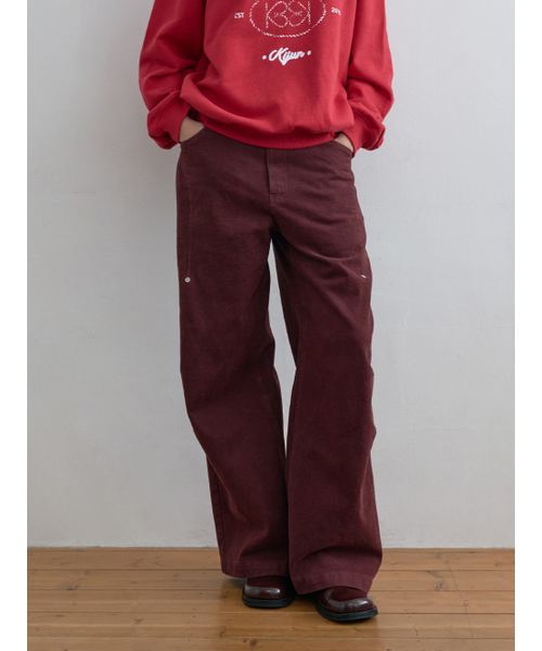 Kijun(キジュン)の「Pleated Knee Wide Pants Burgundy(その他パンツ・レディース・その他・SMALL/MEDIUM)」の1枚目の写真