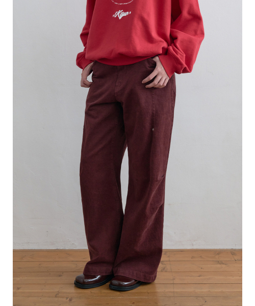 Kijun(キジュン)の「Pleated Knee Wide Pants Burgundy(その他パンツ・レディース・その他・SMALL/MEDIUM)」の5枚目の写真