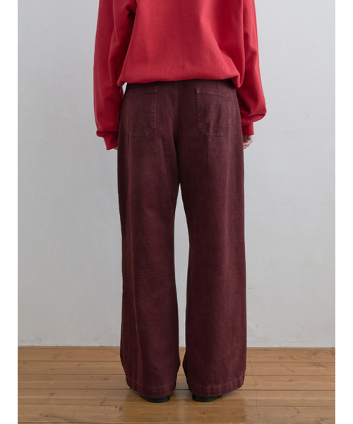 Kijun(キジュン)の「Pleated Knee Wide Pants Burgundy(その他パンツ・レディース・その他・SMALL/MEDIUM)」の2枚目の写真