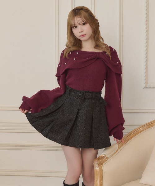 ビジューリボンニット ReAmour リアムール ReAmour ニット セーター