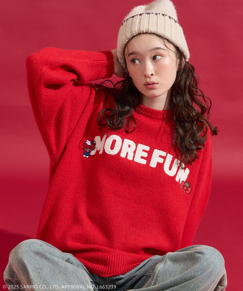 セール】SANRIO/サンリオ 「HELLO KITTY」 サガラ刺繍 ロゴ ニット