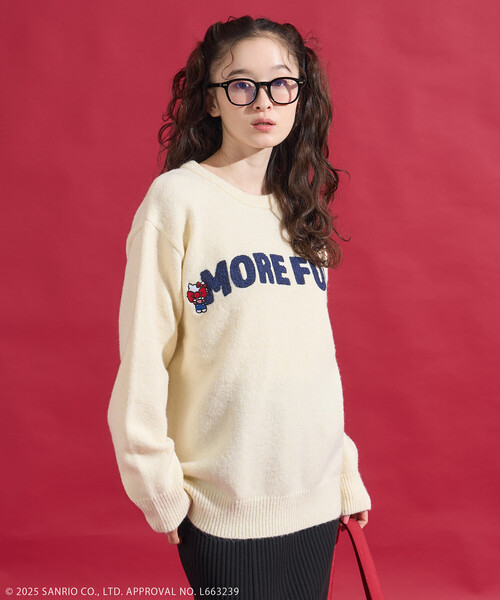 FREAK'S STORE(フリークスストア)の「SANRIO/サンリオ 「HELLO KITTY」 サガラ刺繍 ロゴ ニット(ニット/セーター・レディース・オフホワイト/ネイビー/レッド・FREE)」の19枚目の写真
