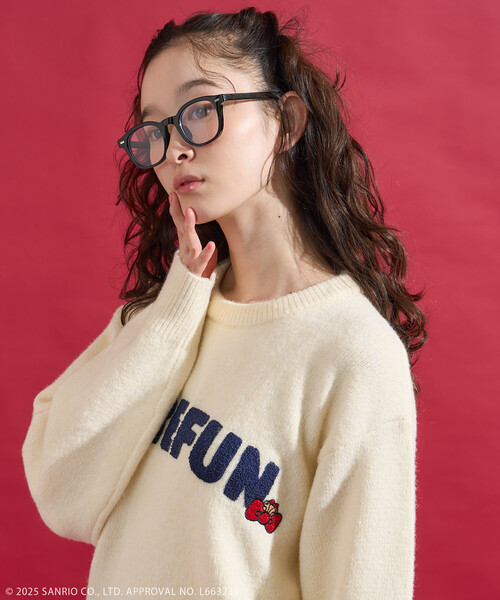 FREAK'S STORE(フリークスストア)の「SANRIO/サンリオ 「HELLO KITTY」 サガラ刺繍 ロゴ ニット(ニット/セーター・レディース・オフホワイト/ネイビー/レッド・FREE)」の21枚目の写真