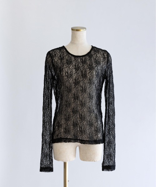 EN NEUME(エンノイム)の「Soft Stretch Lace Top(Tシャツ/カットソー・レディース・ブラック/ホワイト・FREE)」の9枚目の写真