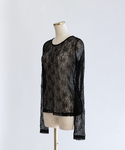 EN NEUME(エンノイム)の「Soft Stretch Lace Top(Tシャツ/カットソー・レディース・ブラック/ホワイト・FREE)」の10枚目の写真