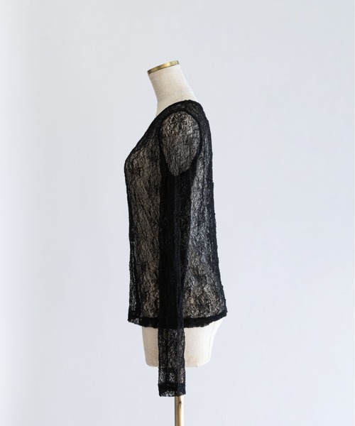 EN NEUME(エンノイム)の「Soft Stretch Lace Top(Tシャツ/カットソー・レディース・ブラック/ホワイト・FREE)」の11枚目の写真