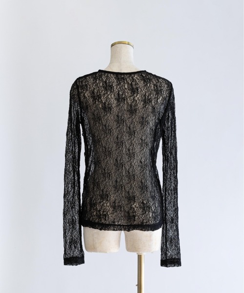 EN NEUME(エンノイム)の「Soft Stretch Lace Top(Tシャツ/カットソー・レディース・ブラック/ホワイト・FREE)」の12枚目の写真