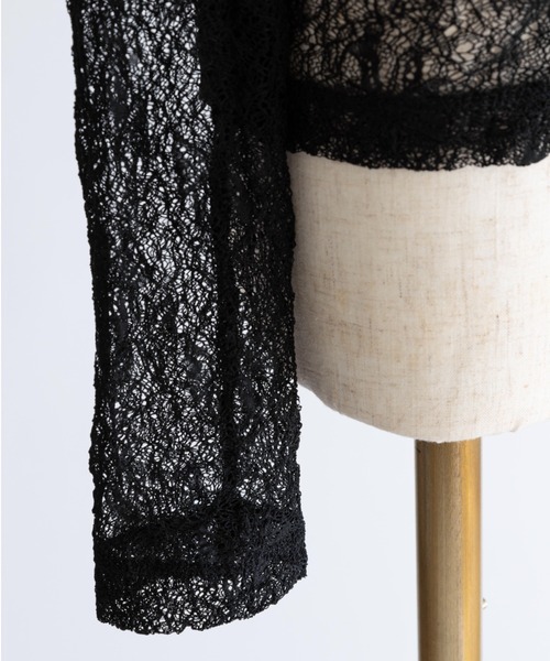 EN NEUME(エンノイム)の「Soft Stretch Lace Top(Tシャツ/カットソー・レディース・ブラック/ホワイト・FREE)」の14枚目の写真