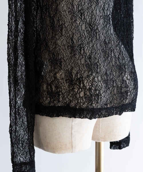 EN NEUME(エンノイム)の「Soft Stretch Lace Top(Tシャツ/カットソー・レディース・ブラック/ホワイト・FREE)」の16枚目の写真