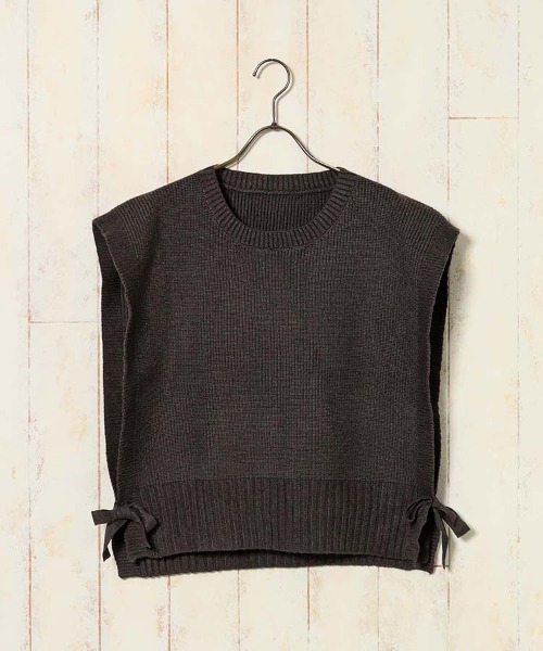 leur logetteサイドリボンニットベスト セール】サイドリボンニットベスト（ベスト）｜Bleu Bleuet（ブルー