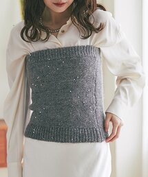 La boutique BonBon | 【セットアップ可・きらきら女っぽコーデに】スパンコールモヘアビスチェ(チューブトップ)