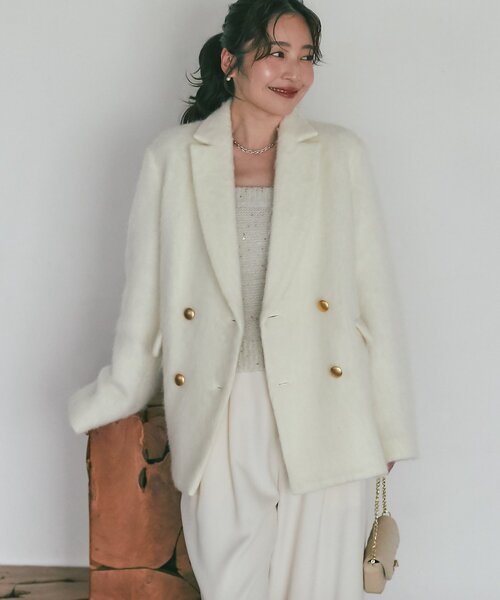 La boutique BonBon（ラブティックボンボン）の「【今すぐお届け！セットアップ可・きらきら女っぽコーデ】スパンコールモヘアビスチェ（チューブトップ・レディース・グレー/オフホワイト/ピンク・FREE）」の10枚目の写真