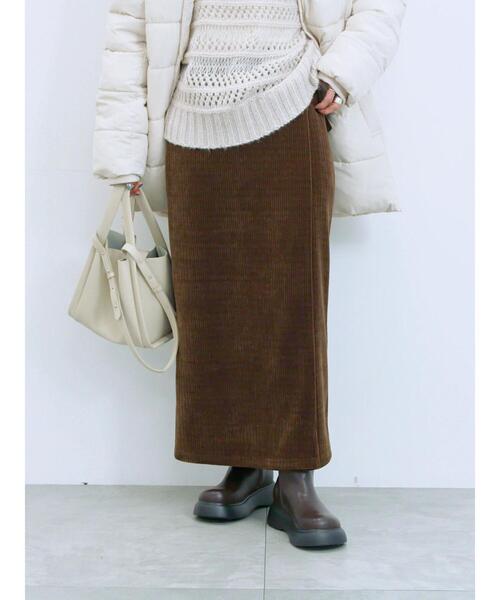 Samansa Mos2 blue（サマンサモスモスブルー）の「親子コールラップ風スカート（スカート・レディース・ブラック/ブラウン/チャコールグレー・F）」の3枚目の写真