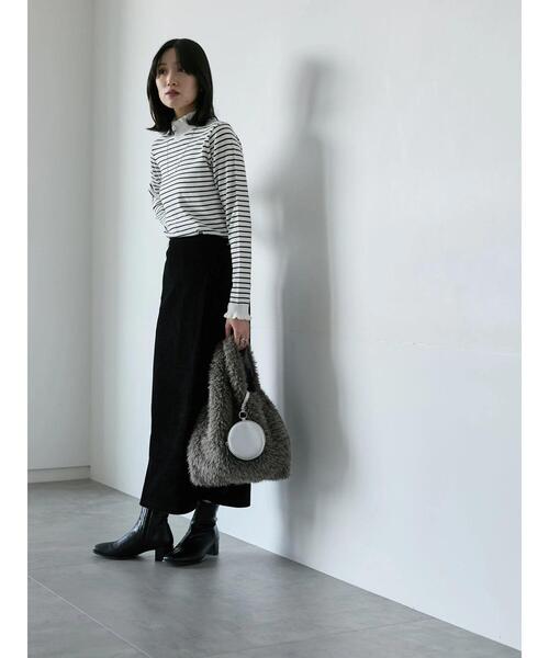 Samansa Mos2 blue（サマンサモスモスブルー）の「親子コールラップ風スカート（スカート・レディース・ブラック/ブラウン/チャコールグレー・F）」の6枚目の写真