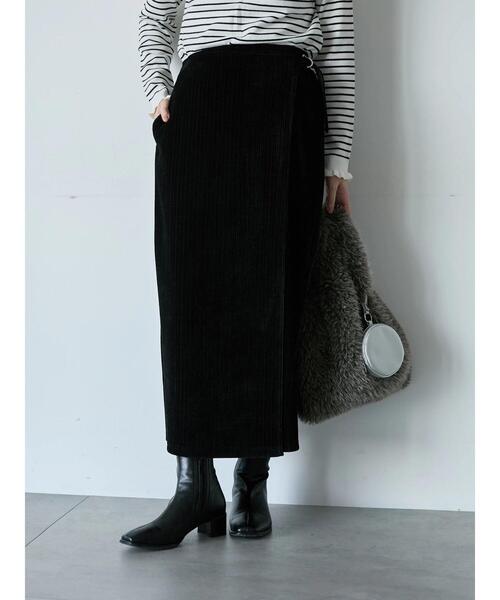 Samansa Mos2 blue（サマンサモスモスブルー）の「親子コールラップ風スカート（スカート・レディース・ブラック/ブラウン/チャコールグレー・F）」の9枚目の写真