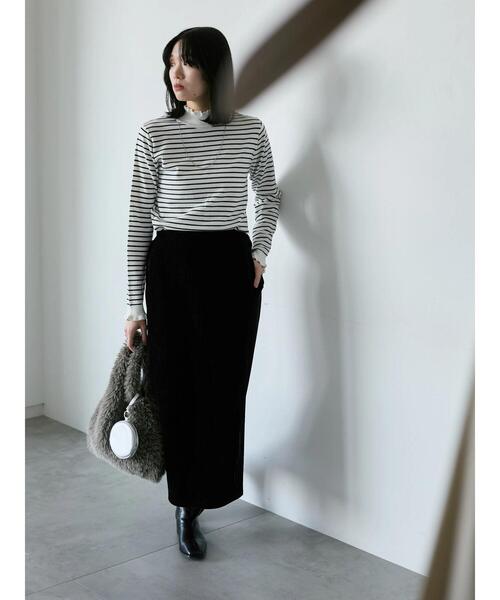 Samansa Mos2 blue（サマンサモスモスブルー）の「親子コールラップ風スカート（スカート・レディース・ブラック/ブラウン/チャコールグレー・F）」の11枚目の写真