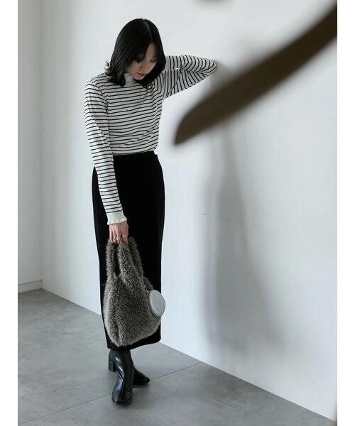 Samansa Mos2 blue（サマンサモスモスブルー）の「親子コールラップ風スカート（スカート・レディース・ブラック/ブラウン/チャコールグレー・F）」の13枚目の写真