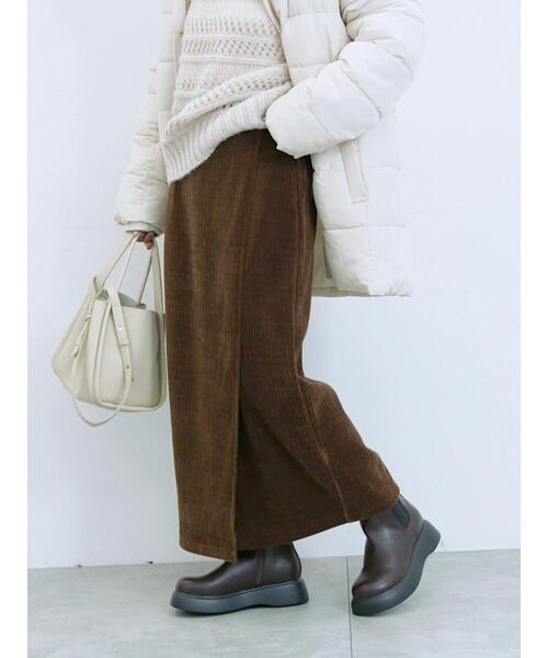 Samansa Mos2 blue（サマンサモスモスブルー）の「親子コールラップ風スカート（スカート・レディース・ブラック/ブラウン/チャコールグレー・F）」の15枚目の写真