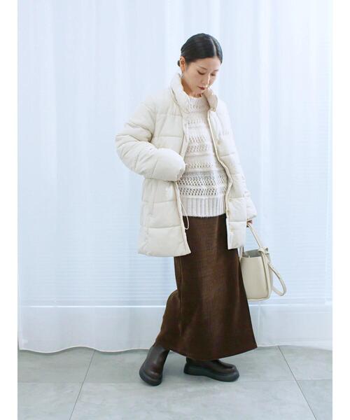 Samansa Mos2 blue（サマンサモスモスブルー）の「親子コールラップ風スカート（スカート・レディース・ブラック/ブラウン/チャコールグレー・F）」の21枚目の写真