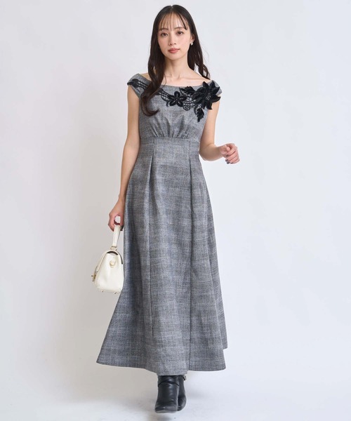 NOELA（ノエラ）の「ベロアレースチェックワンピース（ワンピース・レディース・その他1/その他2・S/M）」の3枚目の写真