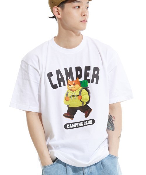 CREAM SODA LAB(クリームソーダラボ)の「キャンピングクラブ 半袖Tシャツ ホワイトライム(Tシャツ/カットソー・メンズ・その他・LARGE/MEDIUM/X-LARGE/XX-LARGE)」の6枚目の写真