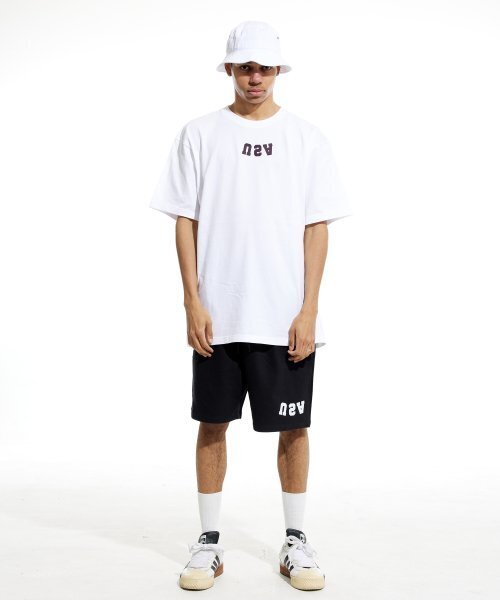 CREAM SODA LAB（クリームソーダラボ）の「リバースUSAトレーニングショートパンツ ブラックホワイト（その他パンツ・レディース・その他・X-LARGE/MEDIUM/LARGE）」の4枚目の写真
