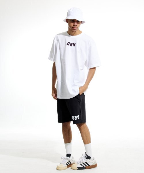CREAM SODA LAB（クリームソーダラボ）の「リバースUSAトレーニングショートパンツ ブラックホワイト（その他パンツ・レディース・その他・X-LARGE/MEDIUM/LARGE）」の6枚目の写真
