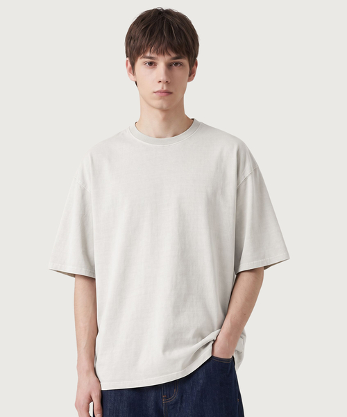 TOPBOY(トップボーイ)の「ヘビーデューティーピグメントオーバーサイズ半袖Tシャツクリーム(Tシャツ/カットソー・レディース・アイボリー・XX-LARGE/LARGE/MEDIUM/X-LARGE)」の1枚目の写真