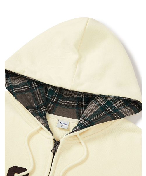 MMLG（エムエムエルジー）の「[Mmlg] CHECK PATTERN HOOD ZIPUP (NATURAL SOAP)（パーカー・レディース・その他・LARGE/SMALL/MEDIUM）」の4枚目の写真