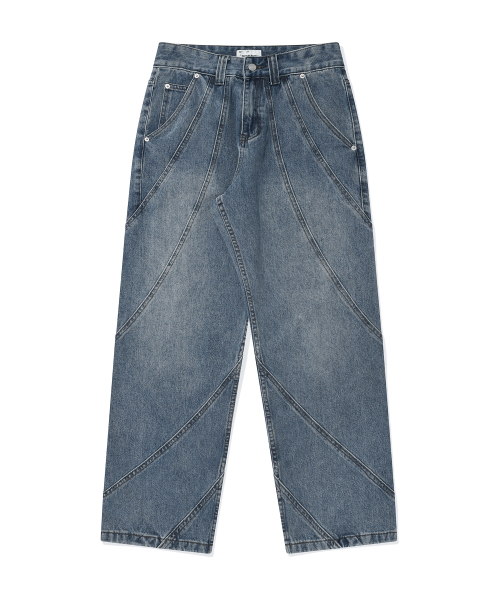 DYSFUNCT(ディスファンクト)の「TWIST INCISION WASHING DENIM PANTS(MEDIUM BLUE)(デニムパンツ・メンズ・ブルー系その他・SMALL/MEDIUM/LARGE)」の2枚目の写真