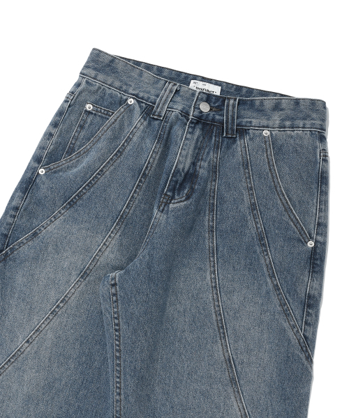 DYSFUNCT(ディスファンクト)の「TWIST INCISION WASHING DENIM PANTS(MEDIUM BLUE)(デニムパンツ・メンズ・ブルー系その他・SMALL/MEDIUM/LARGE)」の4枚目の写真