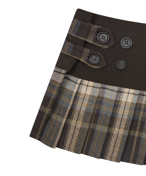 LARTIGENT(ラーティゼン)の「L19 CHECK PLEATS WRAP SET(BROWN)(その他パンツ・レディース・その他・SMALL/MEDIUM)」の7枚目の写真
