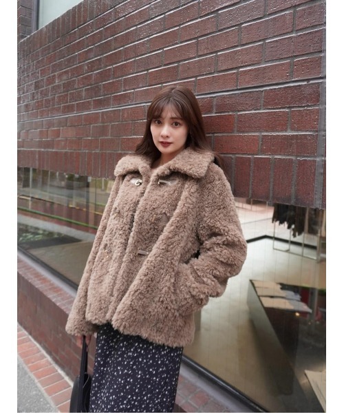 her lip to  Faux Fur Coat beige 新品 Bambina Faux Fur Coat（その他アウター）｜Her lip to（ハーリップ