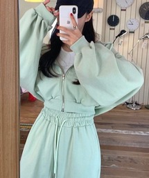 Mejoul（メジュール）の「【2026春夏新作】【セットアップ】ショートジップアップパーカー×スウェットパンツ（セットアップ）」