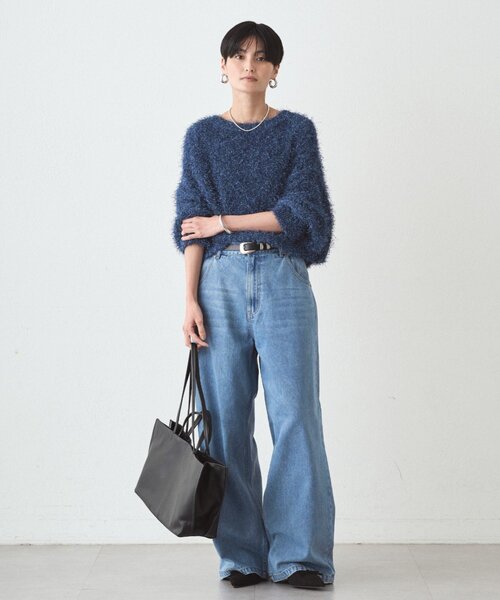 LOUNGEDRESS（ラウンジドレス）の「ワイドデニムパンツ（デニムパンツ・レディース・ブルー・MEDIUM/SMALL）」の2枚目の写真