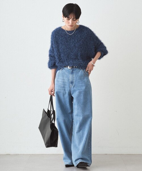 LOUNGEDRESS（ラウンジドレス）の「ワイドデニムパンツ（デニムパンツ・レディース・ブルー・MEDIUM/SMALL）」の4枚目の写真