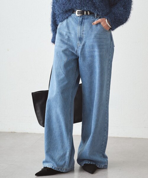 LOUNGEDRESS（ラウンジドレス）の「ワイドデニムパンツ（デニムパンツ・レディース・ブルー・MEDIUM/SMALL）」の7枚目の写真