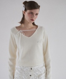 lilLilly（リルリリー）の「Vネックファートップス（ニット/セーター）」