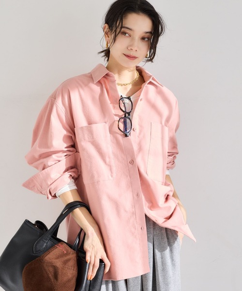 BARNYARDSTORM（バンヤードストーム）の「BARNYARDSTORM / セミスウェードシャツ / ハンドウォッシャブル【JAPAN FABRIC】（シャツ/ブラウス・レディース・カーキ/ライトベージュ/ブラウン/モカ/チャコールグレー/ピンク・M/S/1/0）」の6枚目の写真