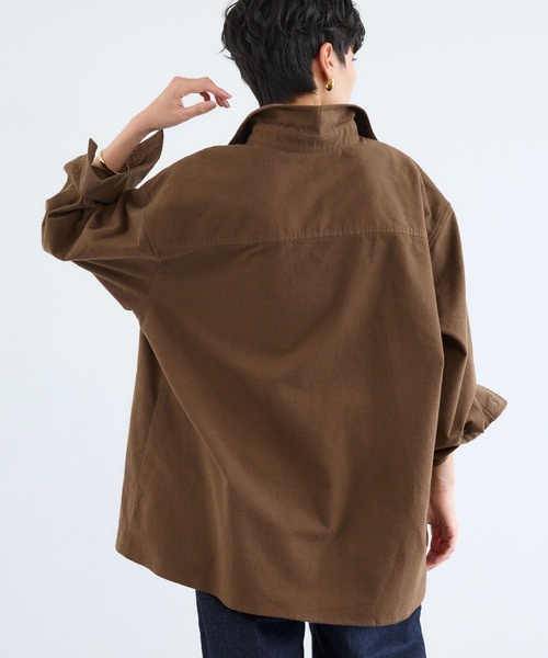 BARNYARDSTORM（バンヤードストーム）の「BARNYARDSTORM / セミスウェードシャツ / ハンドウォッシャブル【JAPAN FABRIC】（シャツ/ブラウス・レディース・カーキ/ライトベージュ/ブラウン/モカ/チャコールグレー/ピンク・M/S/1/0）」の18枚目の写真