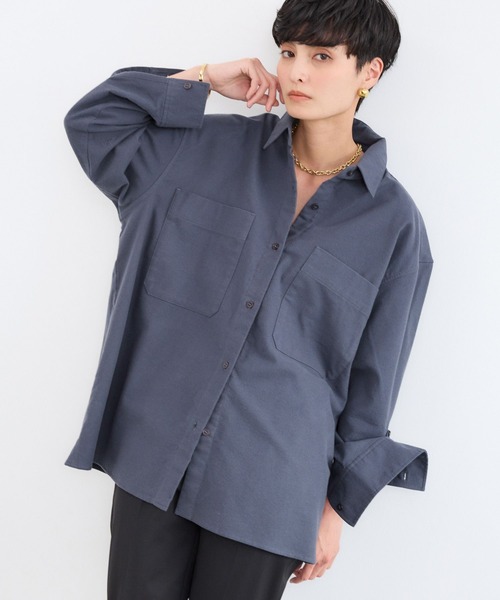 BARNYARDSTORM（バンヤードストーム）の「BARNYARDSTORM / セミスウェードシャツ / ハンドウォッシャブル【JAPAN FABRIC】（シャツ/ブラウス・レディース・カーキ/ライトベージュ/ブラウン/モカ/チャコールグレー/ピンク・M/S/1/0）」の12枚目の写真