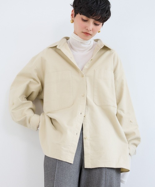 BARNYARDSTORM（バンヤードストーム）の「BARNYARDSTORM / セミスウェードシャツ / ハンドウォッシャブル【JAPAN FABRIC】（シャツ/ブラウス・レディース・カーキ/ライトベージュ/ブラウン/モカ/チャコールグレー/ピンク・M/S/1/0）」の20枚目の写真