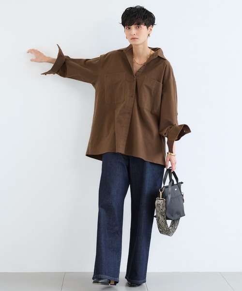 BARNYARDSTORM（バンヤードストーム）の「BARNYARDSTORM / セミスウェードシャツ / ハンドウォッシャブル【JAPAN FABRIC】（シャツ/ブラウス・レディース・カーキ/ライトベージュ/ブラウン/モカ/チャコールグレー/ピンク・M/S/1/0）」の8枚目の写真