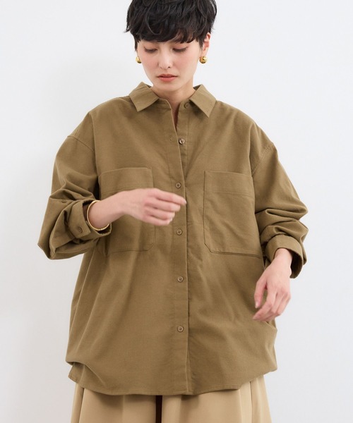 BARNYARDSTORM（バンヤードストーム）の「BARNYARDSTORM / セミスウェードシャツ / ハンドウォッシャブル【JAPAN FABRIC】（シャツ/ブラウス・レディース・カーキ/ライトベージュ/ブラウン/モカ/チャコールグレー/ピンク・M/S/1/0）」の19枚目の写真