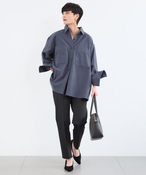 BARNYARDSTORM（バンヤードストーム）の「BARNYARDSTORM / セミスウェードシャツ / ハンドウォッシャブル【JAPAN FABRIC】（シャツ/ブラウス・レディース・カーキ/ライトベージュ/ブラウン/モカ/チャコールグレー/ピンク・M/S/1/0）」の7枚目の写真