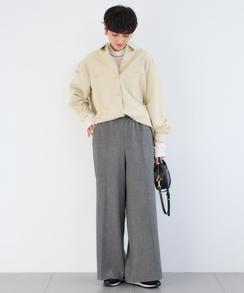 BARNYARDSTORM（バンヤードストーム）の「BARNYARDSTORM / セミスウェードシャツ / ハンドウォッシャブル【JAPAN FABRIC】（シャツ/ブラウス・レディース・カーキ/ライトベージュ/ブラウン/モカ/チャコールグレー/ピンク・M/S/1/0）」の10枚目の写真