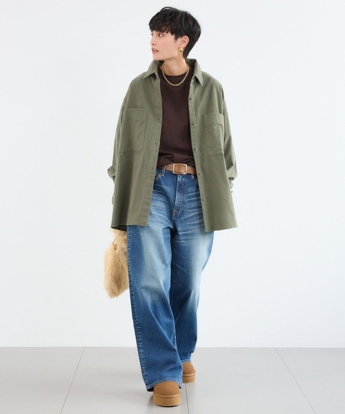 BARNYARDSTORM（バンヤードストーム）の「BARNYARDSTORM / セミスウェードシャツ / ハンドウォッシャブル【JAPAN FABRIC】（シャツ/ブラウス・レディース・カーキ/ライトベージュ/ブラウン/モカ/チャコールグレー/ピンク・M/S/1/0）」の11枚目の写真